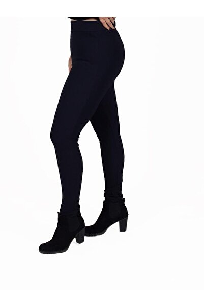 Truva XXL Large Size Women's Clothing Ribbed Leggings Black Ta258