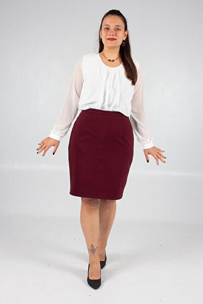 Truva XXL Large Size Women's Clothing Lined Pencil Skirt Colorful Etk147