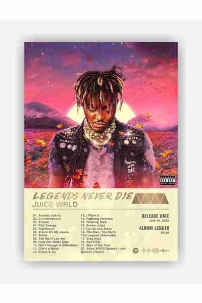fırsatlar diyarı Juice Wrld - Legends Never Die Spotify Kodlu Albüm Duvar Pos...