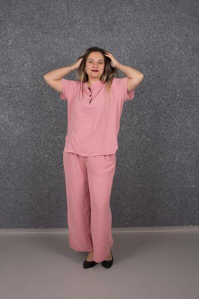 Truva XXL Large Size Short Sleeve Top and Bottom Set Colorful Tk329