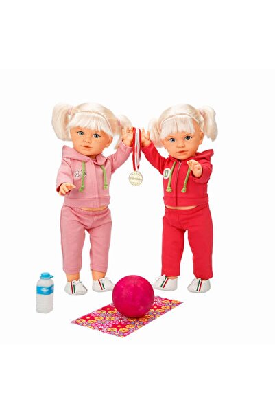 Sunman Tina Sporty Bebek 45 cm - 2 Li  Et Bebek Koyu Pembe Eşofmanlı Ve Açık Pembe Eşofmanlı