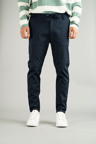 bombe Men's Side Pocket Waist Belt Elastic Lace Double Leg Slim Fit Jogger Pants