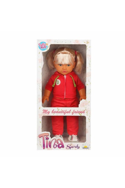 Sunman Tina Sporty Bebek 45 cm - Koyu Pembe Eşofmanlı Et Bebek