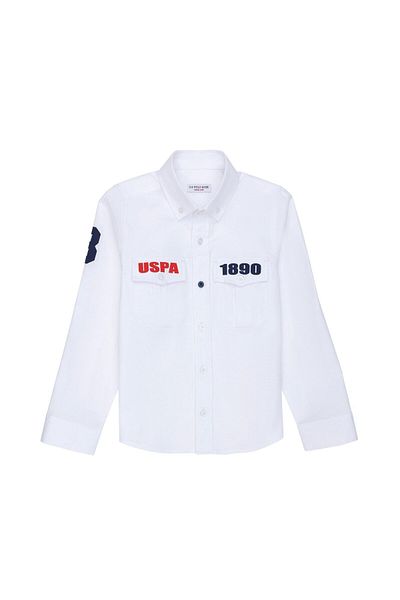 U.S. Polo Assn. Λευκό μακρυμάνικο πουκάμισο για αγόρι