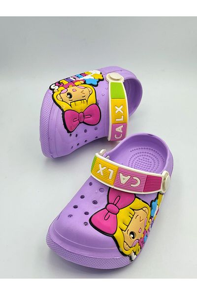 Hızlı Al PRINCESS FIGURED CHILD BABY SANDALS SLIPPERS CROSS SLIPPERS