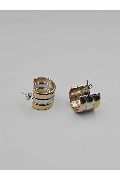 YUGENCONCEPT Three-Color Curved Multiple Appearance Trio Steel Earrings