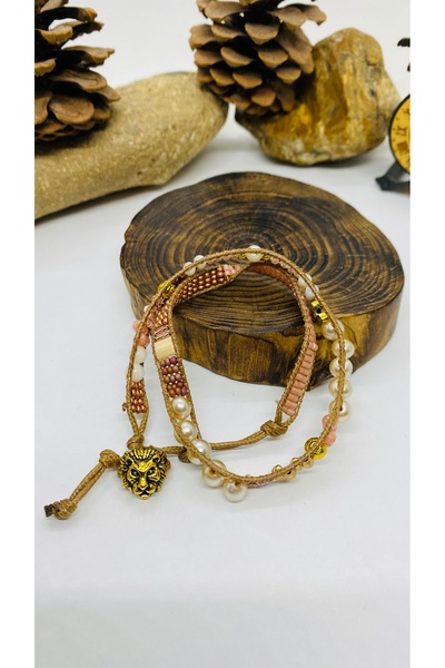 Porsuk Alternatif El yapımı örgü boncuk dolamalı kadın bileklik