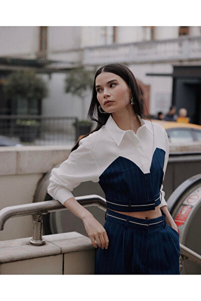 AÈC PRIVÈ Γυναικείο Παντελόνι Palazzo με ρίγες ειδικής σχεδίασης 777