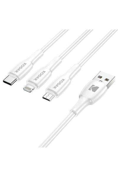 Kodak Android ve iPhone için USB 3in1 Kablo 1.0 m