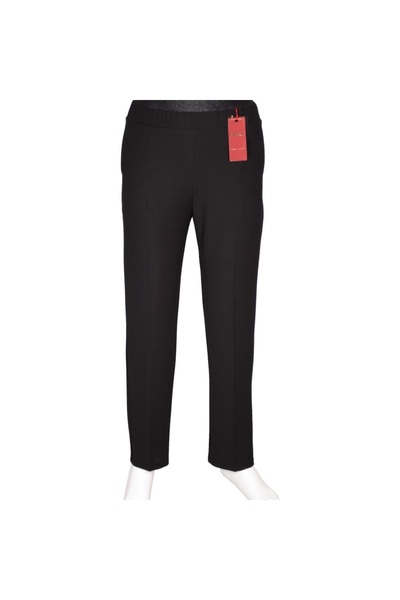 HESNA Women's Asli Side Pocket Scuba Unlined Black Trousers