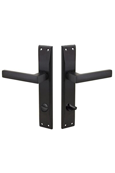 Merkezoğlu Kare Aynalı Kapı Kolu WC SAĞ Siyah (1 Takım= 2 Adet Arkalı/önlü)