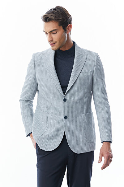 PAULMARK Herringbone Patterned Jacket