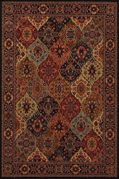 Rugs Modern Halı Πολύχρωμο παραδοσιακό χαλί με θέμα τον καφέ, με έθνικ μοτίβο...