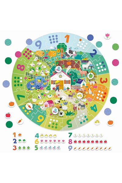Headu PUZZLE ROTUNDĂ GIANT (3-6 ANI)