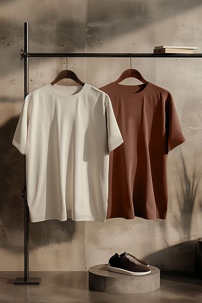 Trendyol Collection Übergroßes Brown-Stone 2er-Pack T-Shirt aus 100 % Baumwolle – TMNSS24TS00038