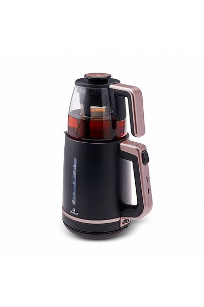 Karaca Maxi Tea XL 2in1 Teebereiter Teezubereiter mit Glassieb Roseberry, Leistung 1700 W