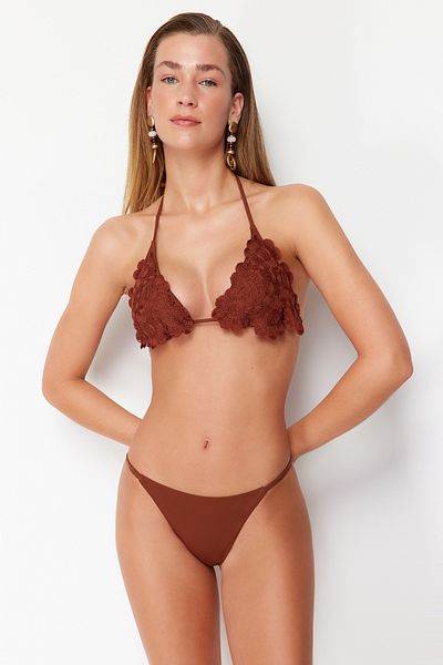 Trendyol Collection Καφέ Σωληνώσεις Brazilian Bikini Bottom TBESS22BA0232