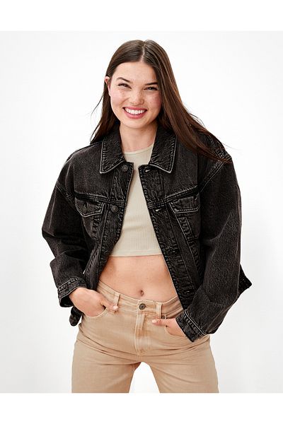 American Eagle Black Women Jackets Styles Prices Trendyol