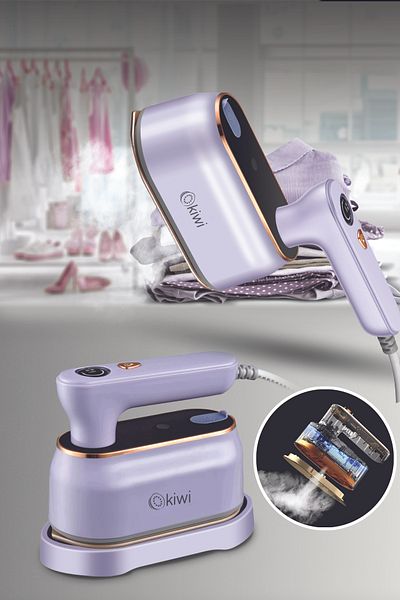 Kiwi 2 in 1 Steam Iron & Vertical Iron Wrinkle Remover Portable Purple Ksı-646