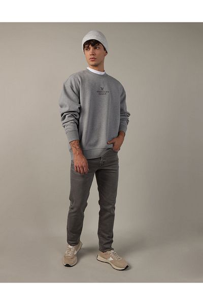 AMERICAN EAGLE Gray Men's Sweatshirt U-1517-2082