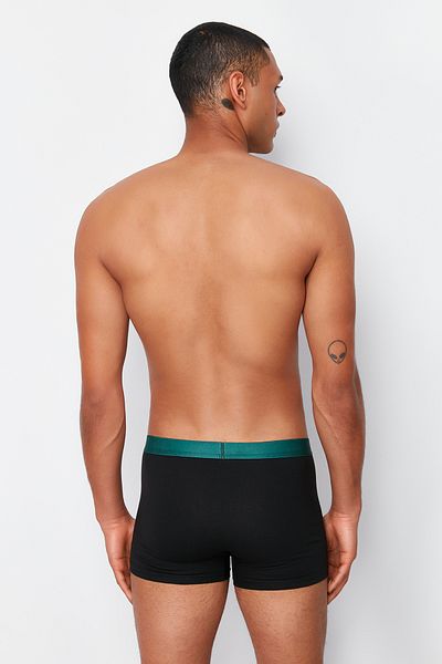 Trendyol Collection 3-teilige Boxershorts aus flexibler Baumwolle mit schwarzem Text und Gummizug TMNAW24BX00004
