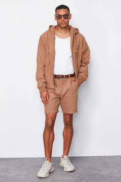 Trendyol Collection Σορτς Βερμούδα Chino Color Mink - κανονική εφαρμογή TMNSS24SR00007