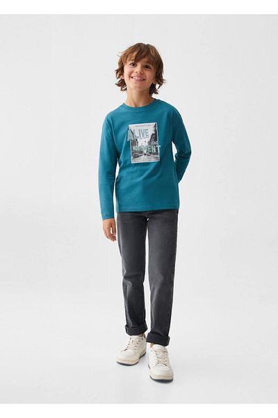 MANGO Kids Tricou Albastru Pentru Copii