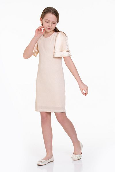LAPINKOD Glittery Girl's Dress with Flywheel Sleeves
