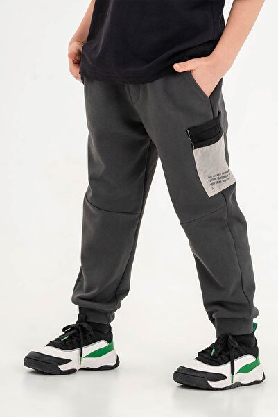 Gold Class Kidswear Fileli Cep Lastikli Bel ve Paça Erkek Çocuk Eşofman Altı