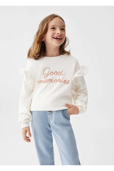 MANGO Kids Γραπτό φούτερ με βολάν