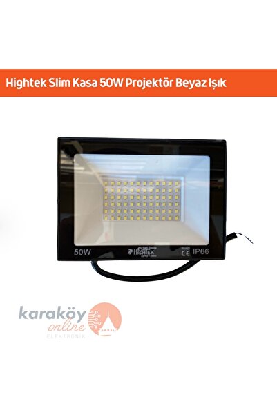 Hightek 50 Watt Smd Led Projektör - Slım Kasa Beyaz Işık Led Aydınlatma 50W-B...