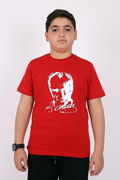 Çiggo Kids Unisex Ataturk Printed and Turkish Flag Cotton Kids T-Shirt for Girls Boys (UNISEX) 5-13 Years