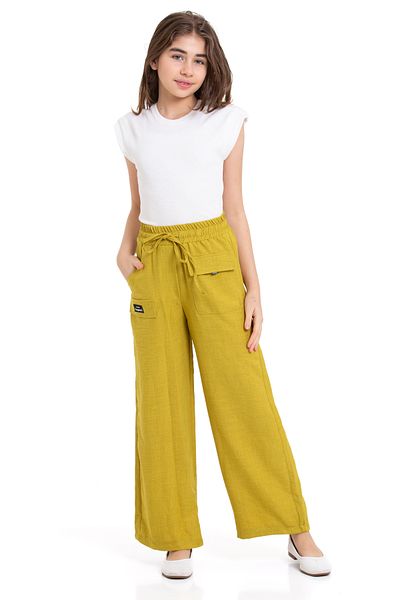 LAPINKOD Girl's Trousers with Elastic Waist