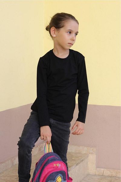 Çiggo Kids Badi de bază cu mânecă lungă din bumbac simplu
