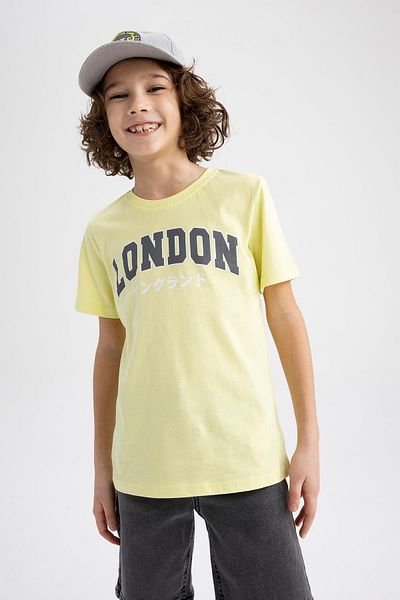 DeFacto Boy's Crew Neck Printed Short Sleeve T-Shirt Z9320a623hs