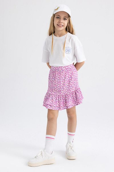 DeFacto Girl's Short Sleeve T-Shirt Skirt 2 Piece Set Z8985a623sm