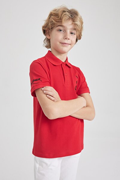DeFacto Erkek Çocuk Atatürk Baskılı Kısa Kollu Pamuklu Kırmızı Tişört