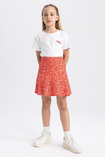 DeFacto Girl's Floral Patterned Viscose Skirt Z8947a623sm