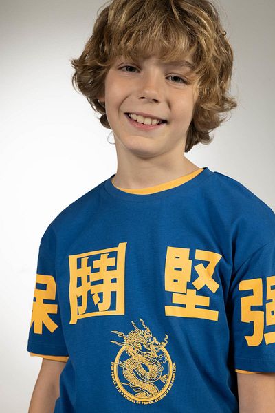 DeFacto Boy's Oversize Fit Crew Neck Printed Short Sleeve T-Shirt A0450a823sm