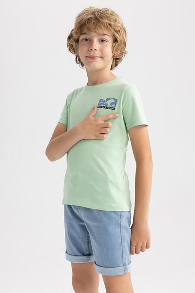 DeFacto Boy's Crew Neck Printed Short Sleeve T-Shirt A1540a823sm