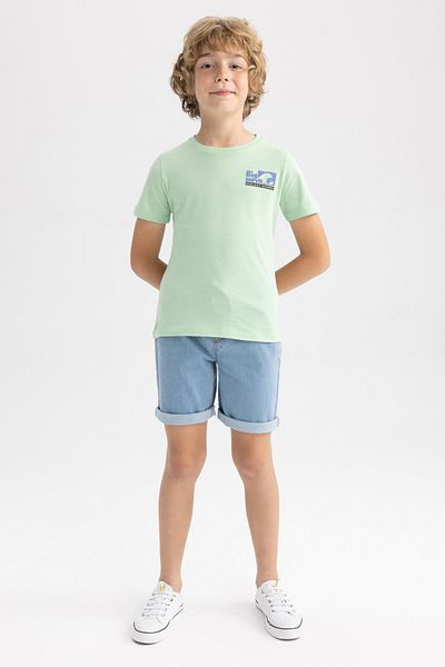 DeFacto Boy's Crew Neck Printed Short Sleeve T-Shirt A1540a823sm