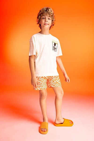 DeFacto Boy's Patterned Swim Shorts A2001a823hs