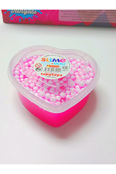 Kamataş Topytoys Slime, 200 cc,  Pembe, Kalp Kutulu, 1 Adet Slaym CE Belgeli