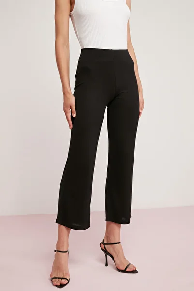 ETHIQUET Pantaloni negri, tricotati, interlock, tricotati din oțel, pentru femei Michelle