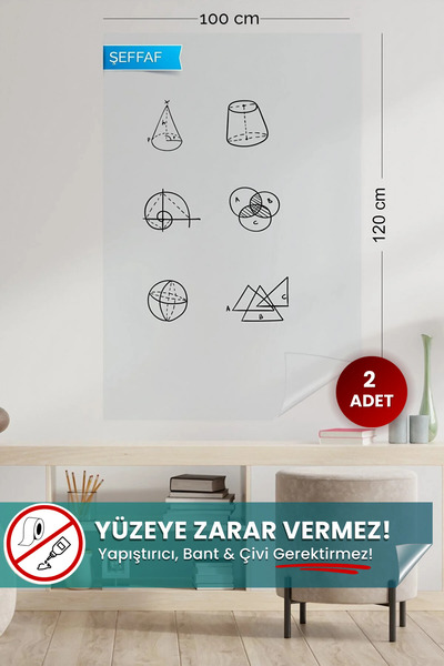 Pi Papers Akıllı Kağıt - 100x120 Cm Şeffaf, 2 Adet Yapışkansız Tutunan, Fotoğ...