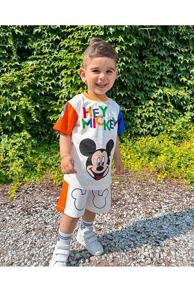 Amazon Ev Boy's Mickey Mouse Shorts T-Shirt Set Summer Holiday 100% Cotton 2245