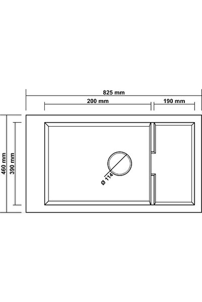 RealStone GRANİT EVİYE P023 KNİDOS SİYAH (82,5 X 46)