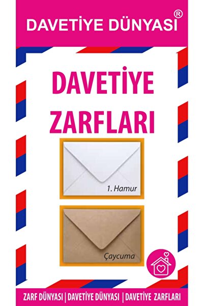 Davetiye Zarfları  | 14 cm x 20 cm | 1. Hamur 90 gr | 1 Kutu 500 Adet |  Davetiye | Zarf