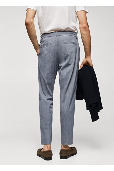 MANGO Man Kopçalı desenli pantolon