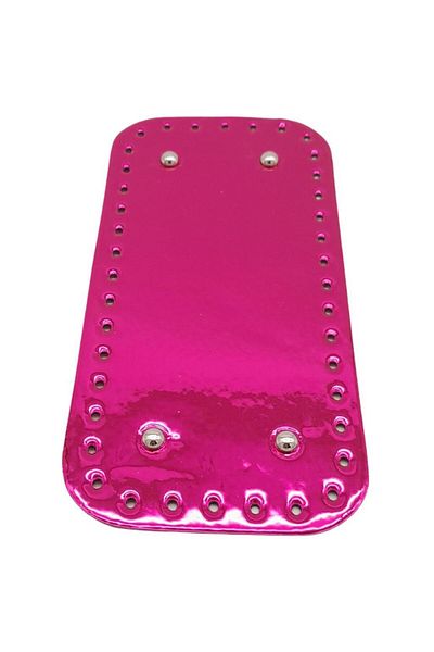 angel çanta aksesuar Angel Bag Accessory Shiny Patent Leather 25x12 cm Rectangular Bag Base Fuchsia Color Silver Metal